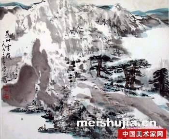 赵振川中国画作品《天山雪后》 50x42cm