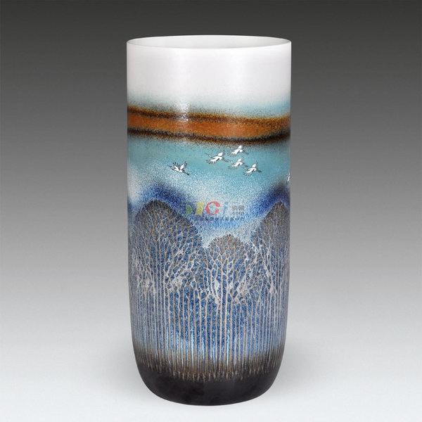 高温颜色釉瓷瓶 46.5X21cm——徐江云作品