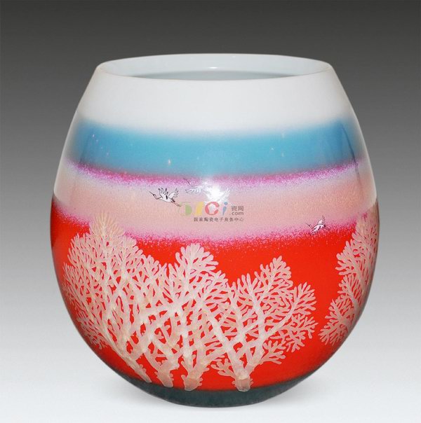 高温颜色釉 瓷瓶 35X33cm——徐江云作品